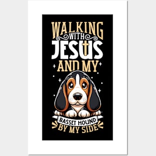 Jesus and dog - Basset Hound Posters and Art